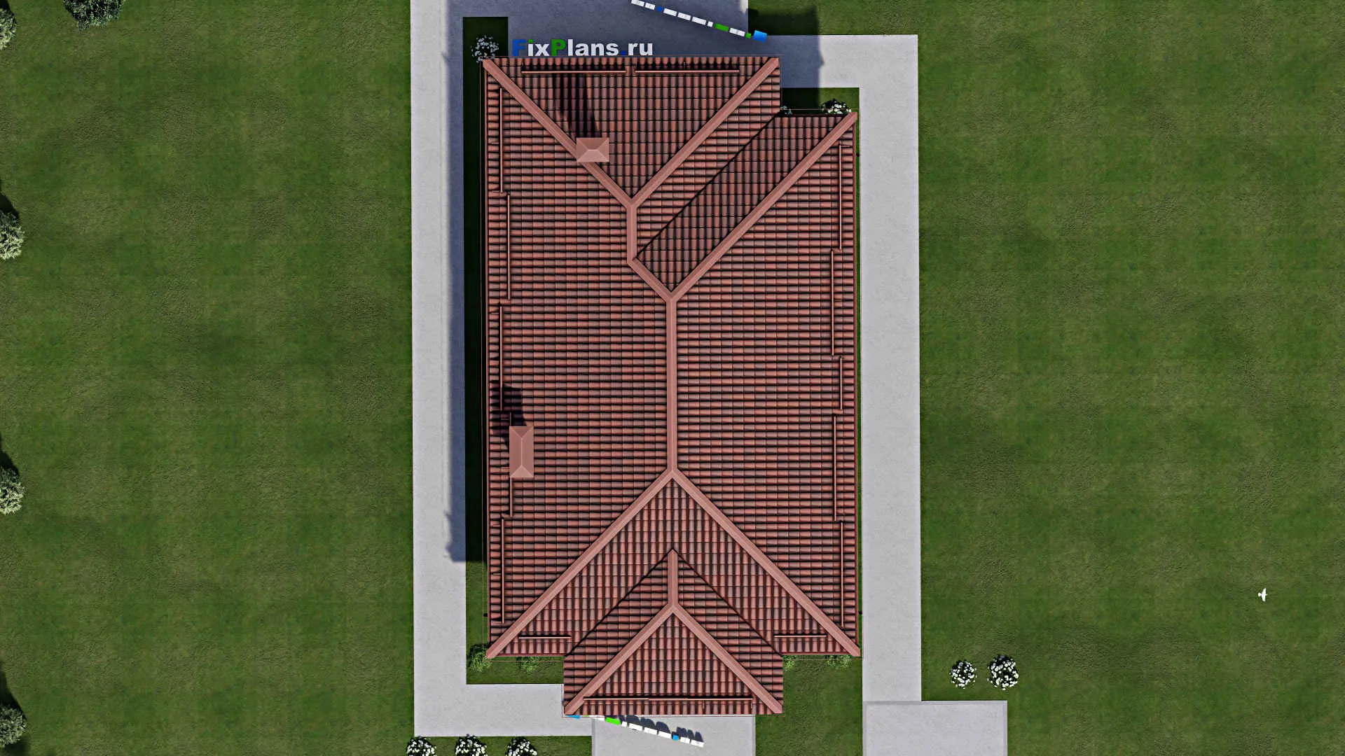F-7865 - Проект одноэтажного дома 10 на 15, площадью 120 м² с террасой и 3 спальнями