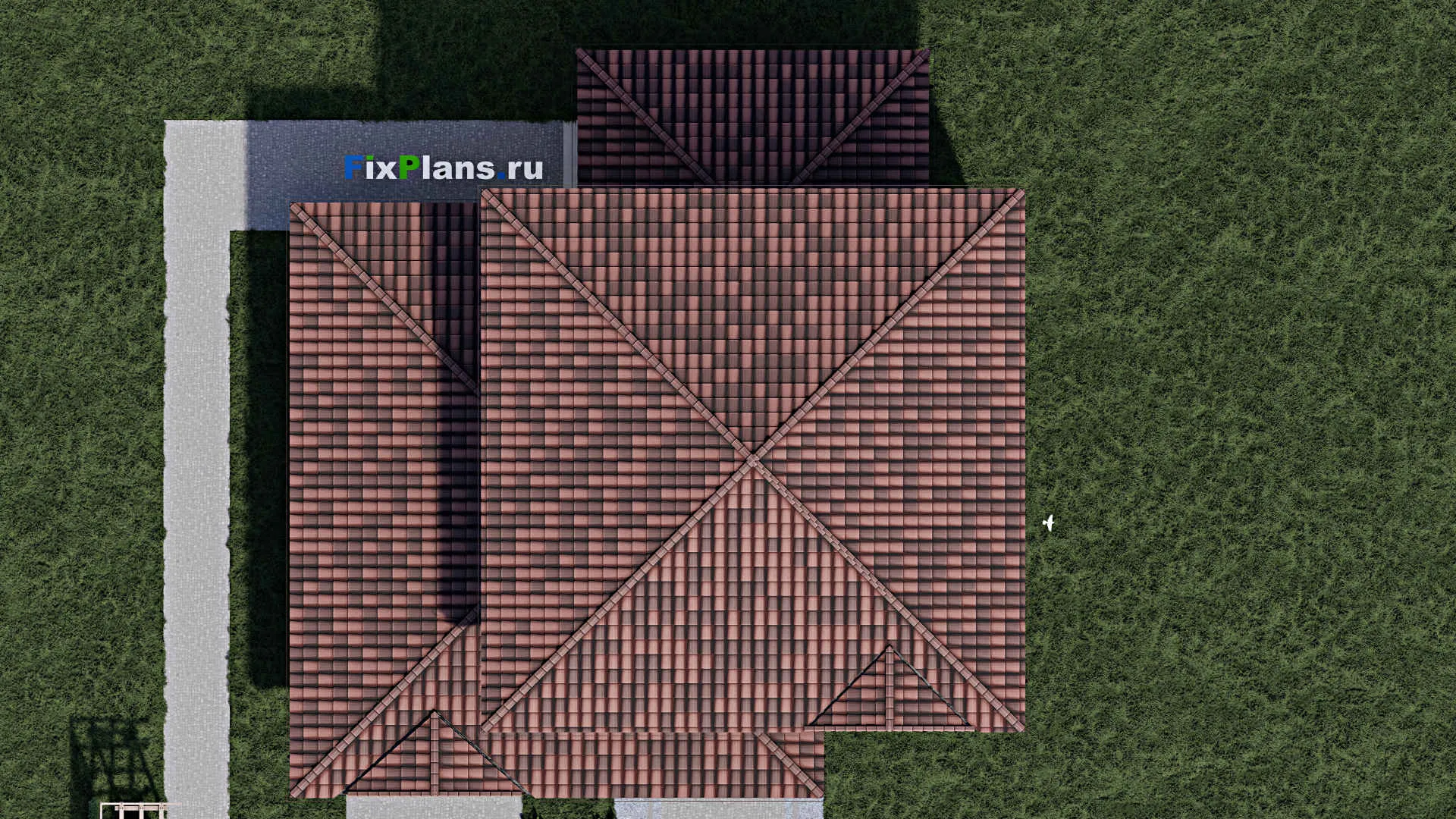 F-0476 - Проект двухэтажного дома 13 на 16, площадью 230 м² с террасой, гаражом на 1 машину и 3 спальнями