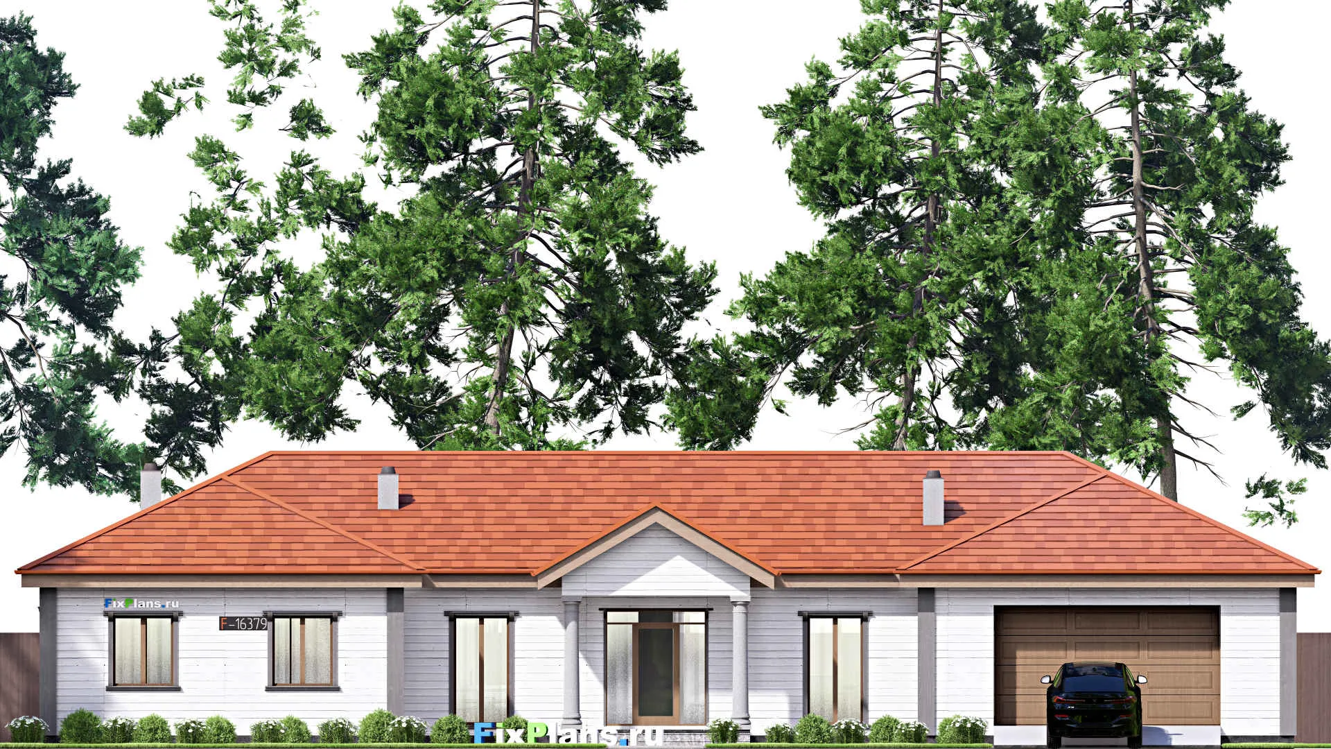 F-16379 - Проект одноэтажного дома 19 на 26, площадью 280 м² с 3 спальнями