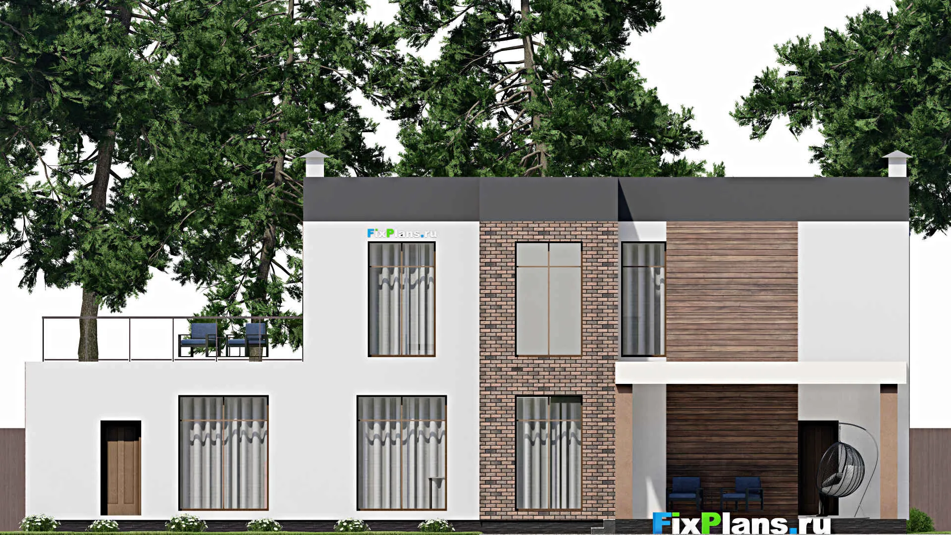 F-10718 - Проект двухэтажного дома 19 на 20, площадью 470 м² с 3 спальнями