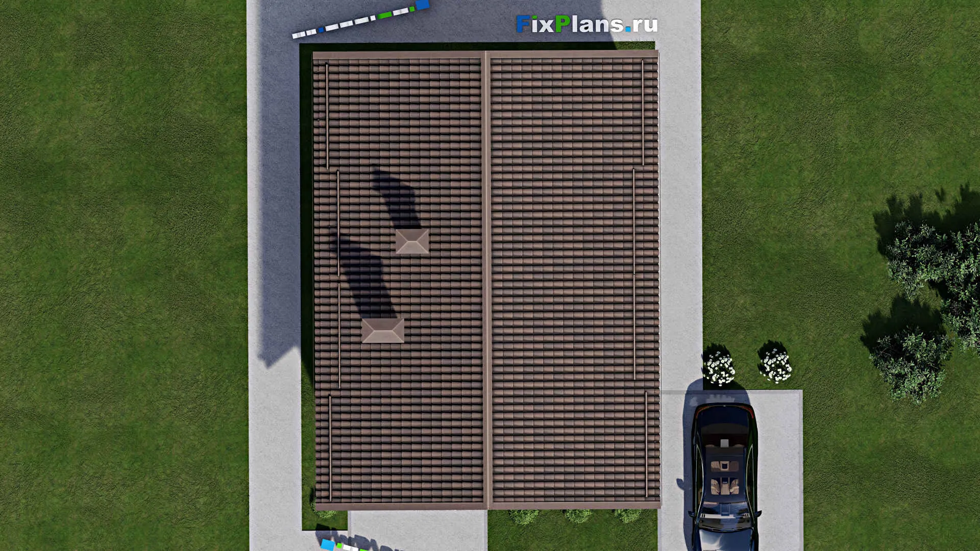 F-8702 - Проект дома с мансардой 9 на 12, площадью 130 м² с балконом и 4 спальнями