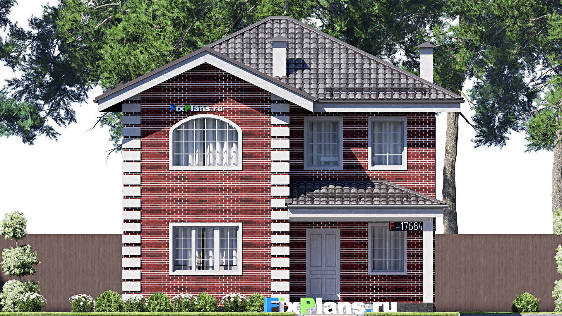 F-17684 - Проект двухэтажного дома 10 на 11, площадью 130 м² с 4 спальнями