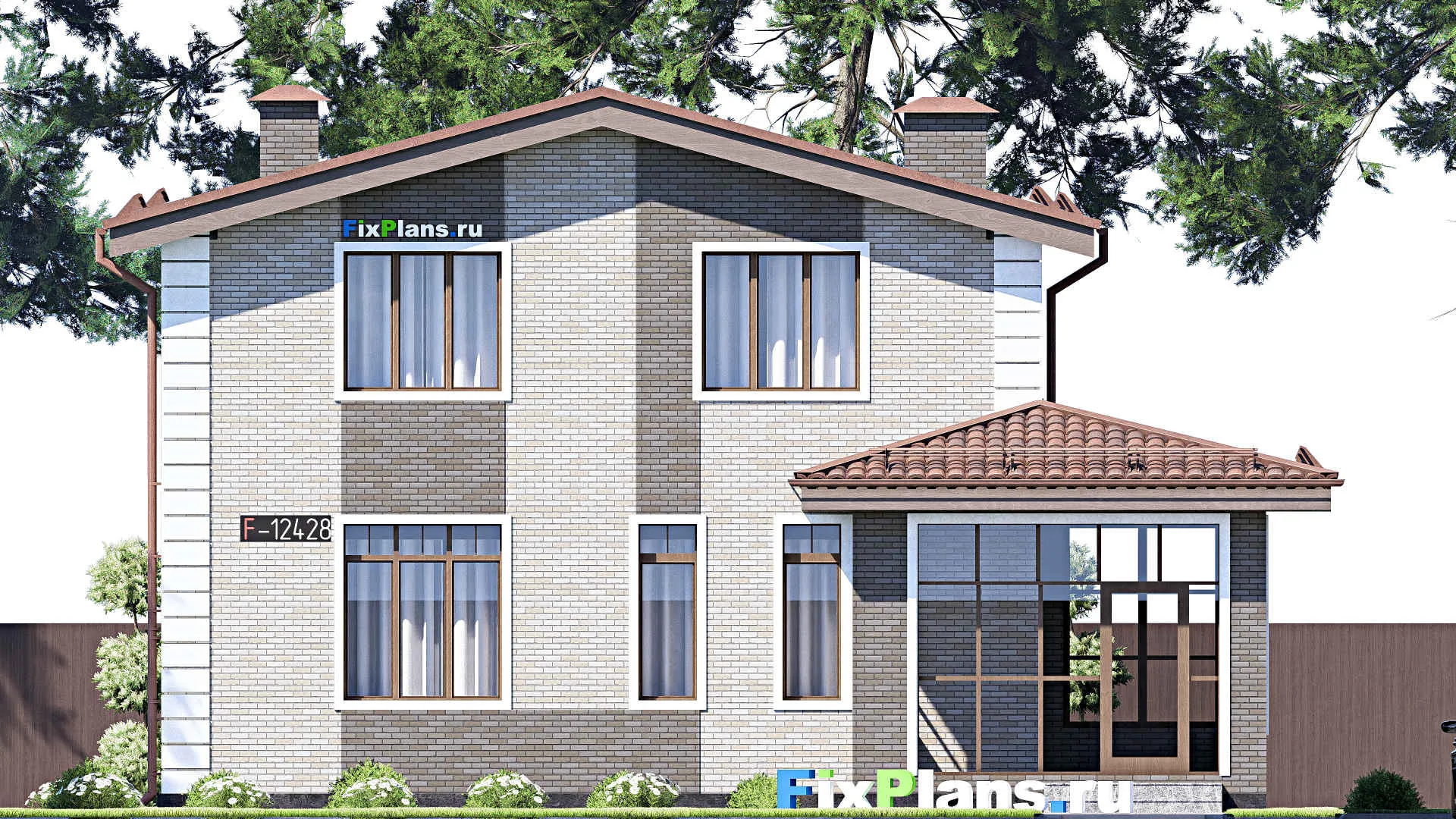 F-12428 - Проект дома с мансардой 13 на 15, площадью 170 м² с 5 спальнями