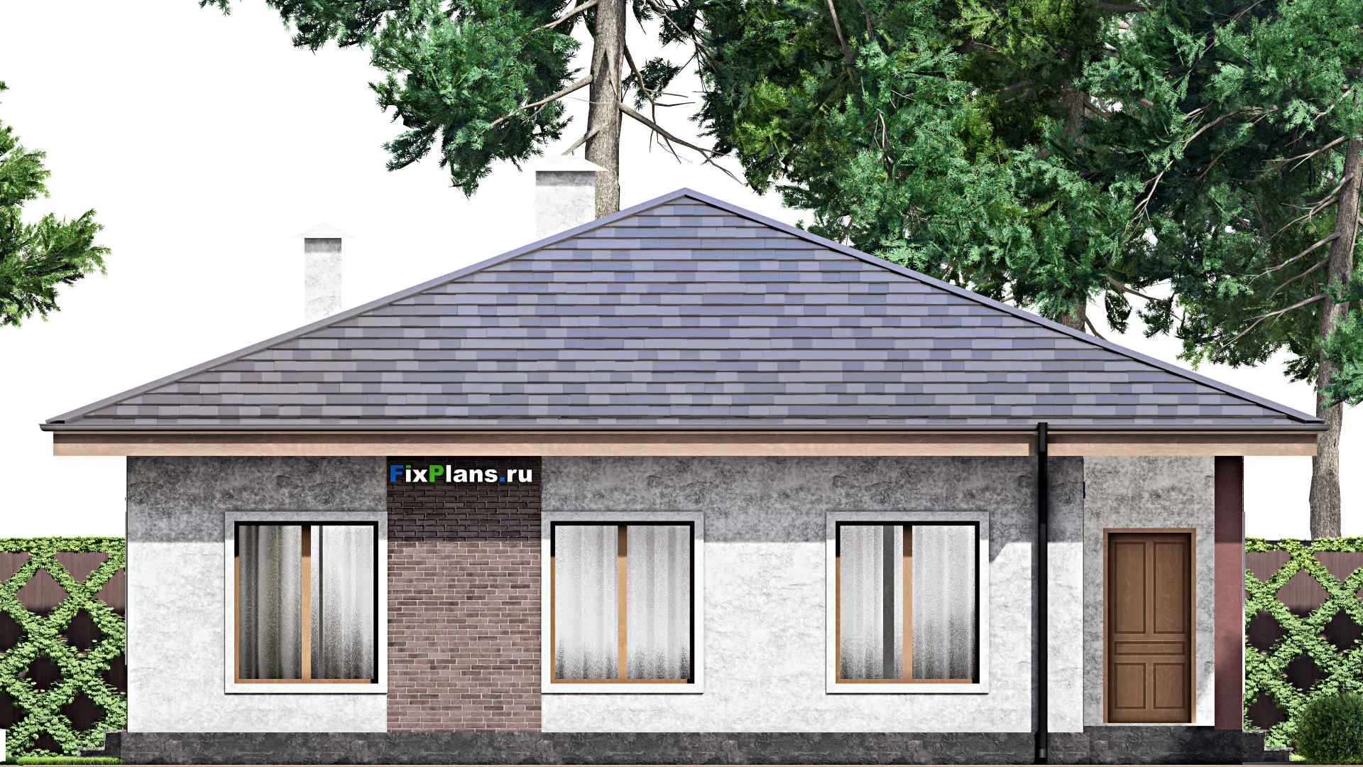 F-13337 - Проект одноэтажного дома 13 на 17, площадью 160 м² с 5 спальнями
