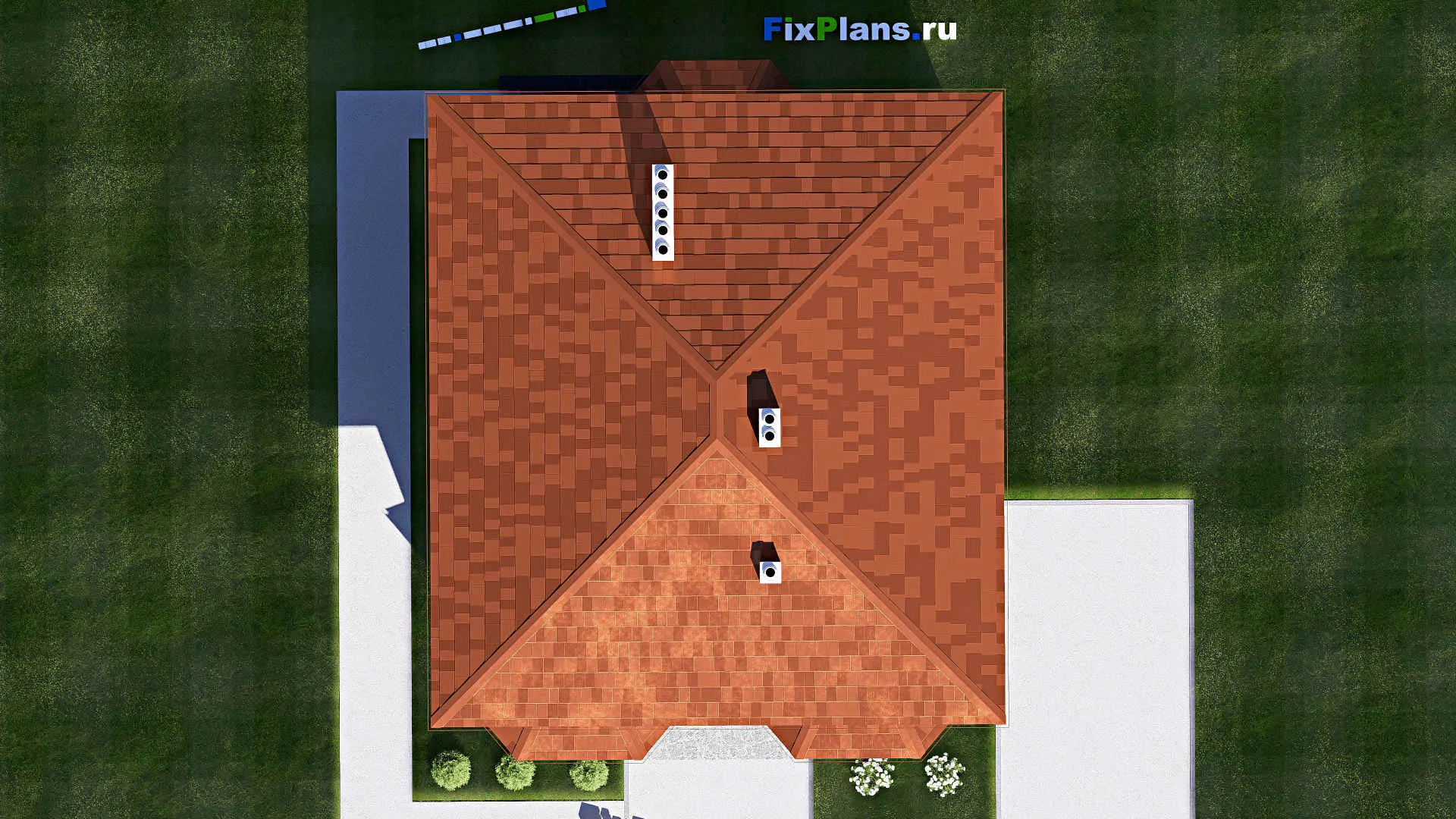 F-17468 - Проект двухэтажного дома 11 на 14, площадью 260 м² с цокольным этажом и 4 спальнями