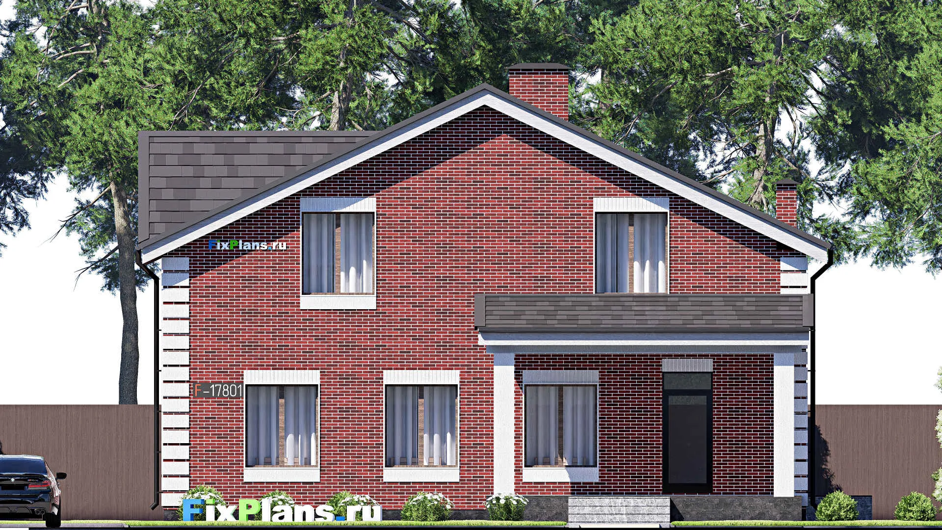 F-17801 - Проект дома с мансардой 14 на 17, площадью 310 м² с 4 спальнями