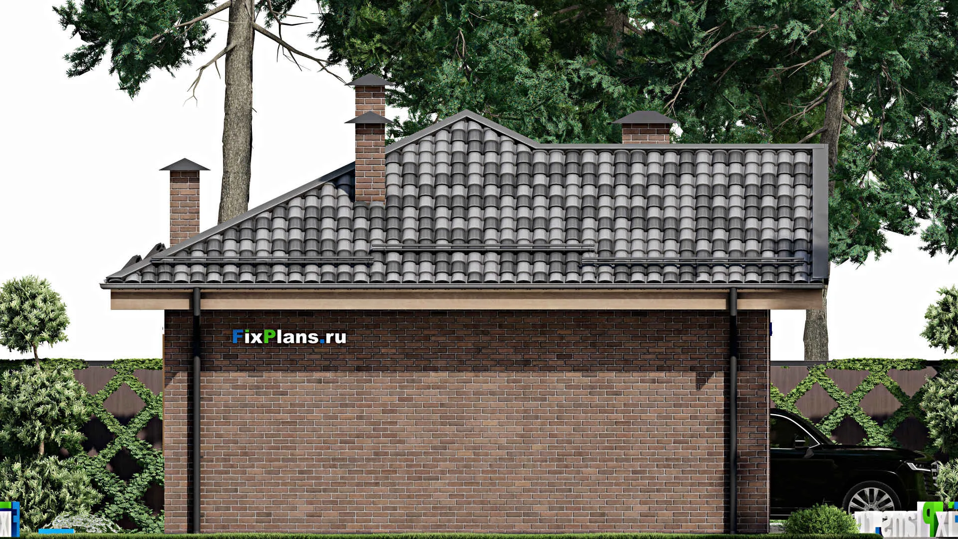 F-7802 - Проект бани 9 на 15, площадью 100 м² с терассой и 2 санузлами