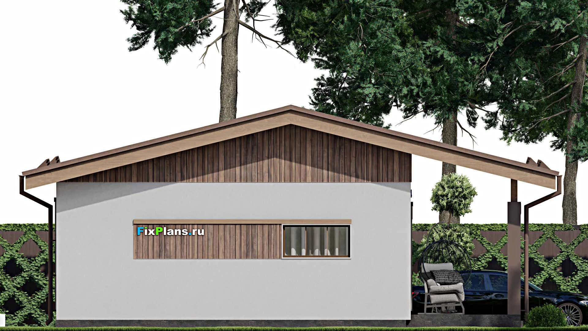 F-11942 - Проект одноэтажного дома 11 на 12, площадью 110 м² с 3 спальнями