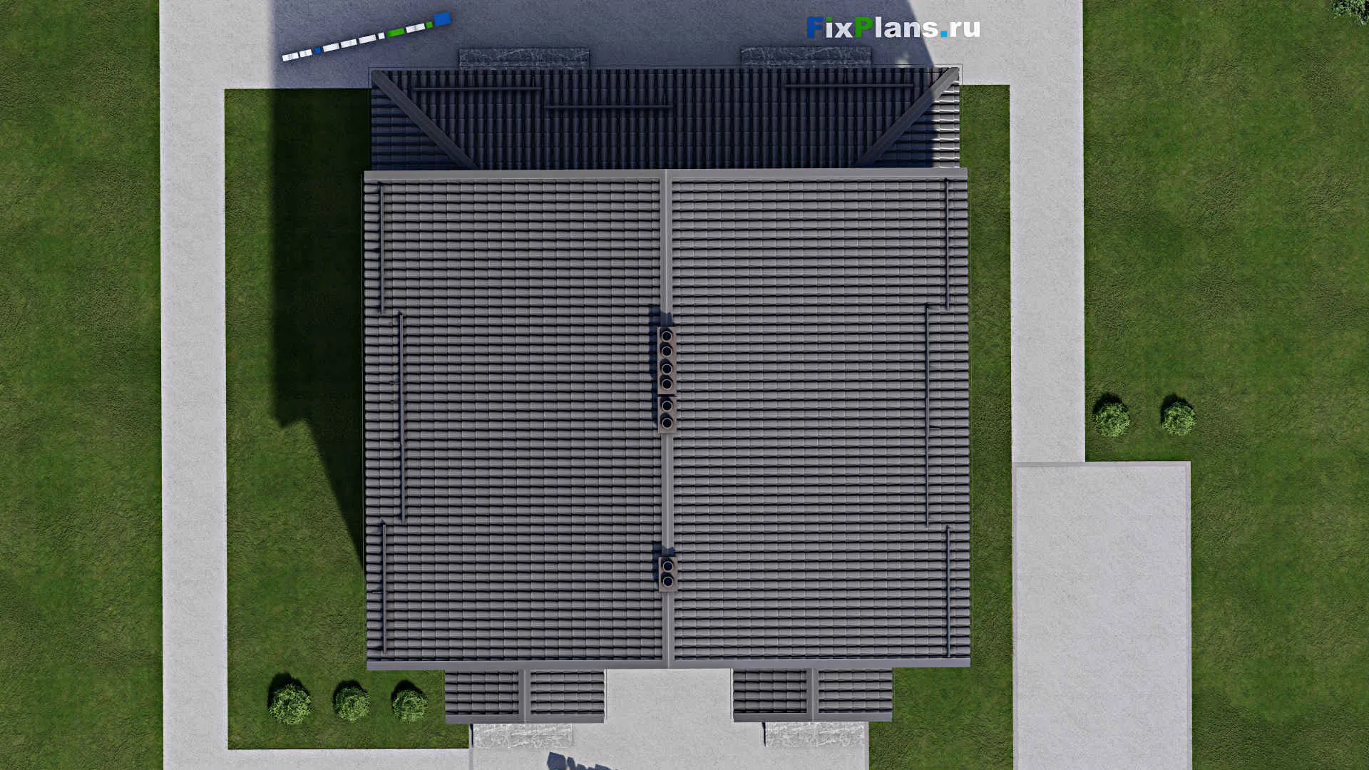 F-4454 - Проект дома с мансардой 11 на 13, площадью 240 м² с террасой и 6 спальнями