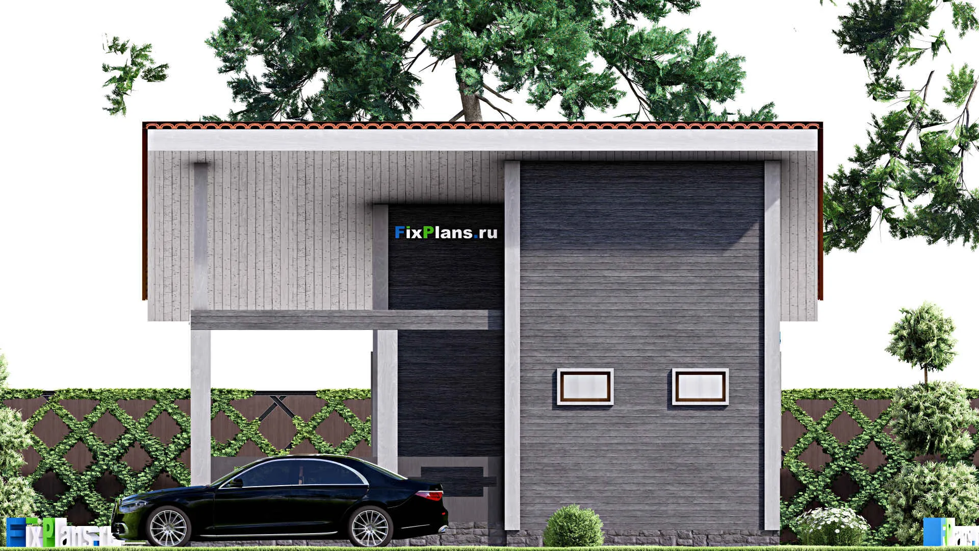 F-15551 - Проект бани 9 на 9, площадью 70 м² с комнатой отдыха, терассой и санузлом