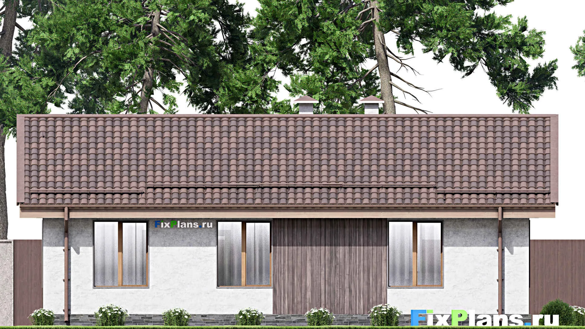 F-12725 - Проект одноэтажного дома 10 на 13, площадью 90 м² с 3 спальнями