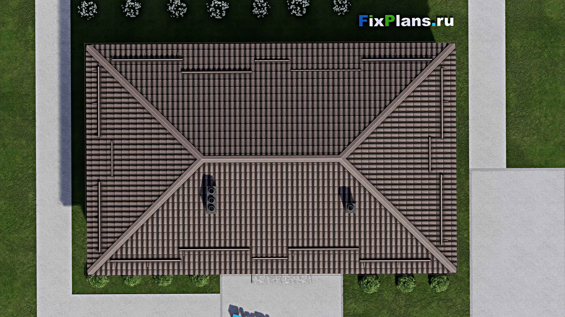 F-3320 - Проект одноэтажного дома 9 на 15, площадью 90 м² с 3 спальнями