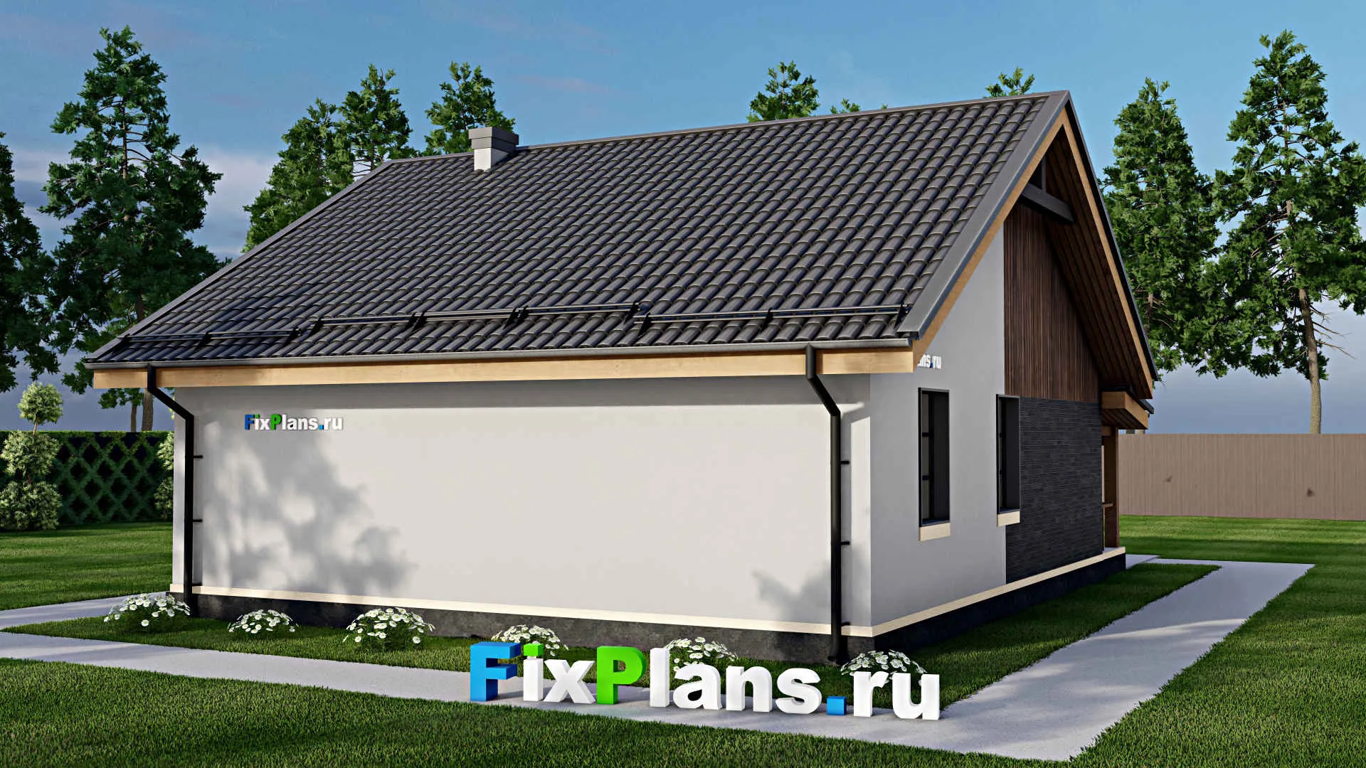 F-8576 - Проект одноэтажного дома 10 на 11, площадью 90 м² с террасой и 2 спальнями