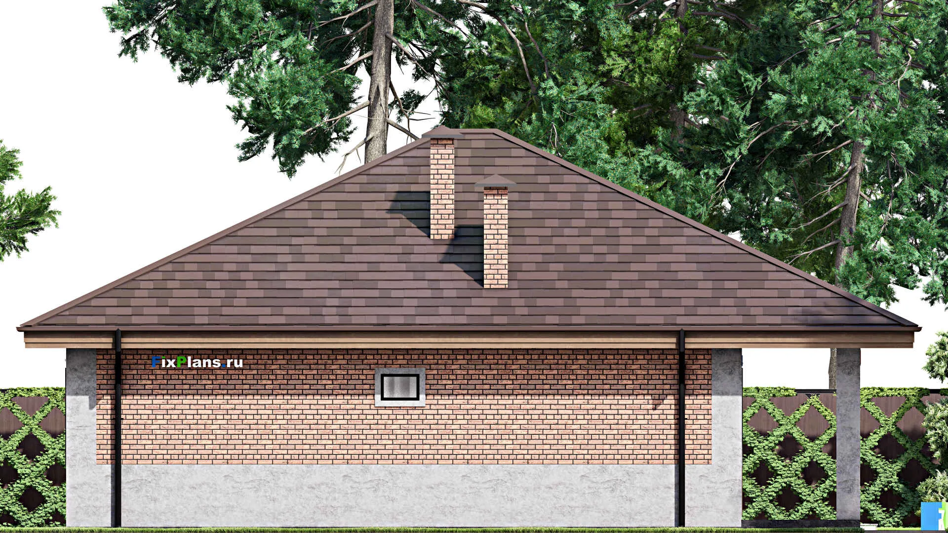 F-14129 - Проект одноэтажного дома 13 на 14, площадью 140 м² с террасой и 3 спальнями