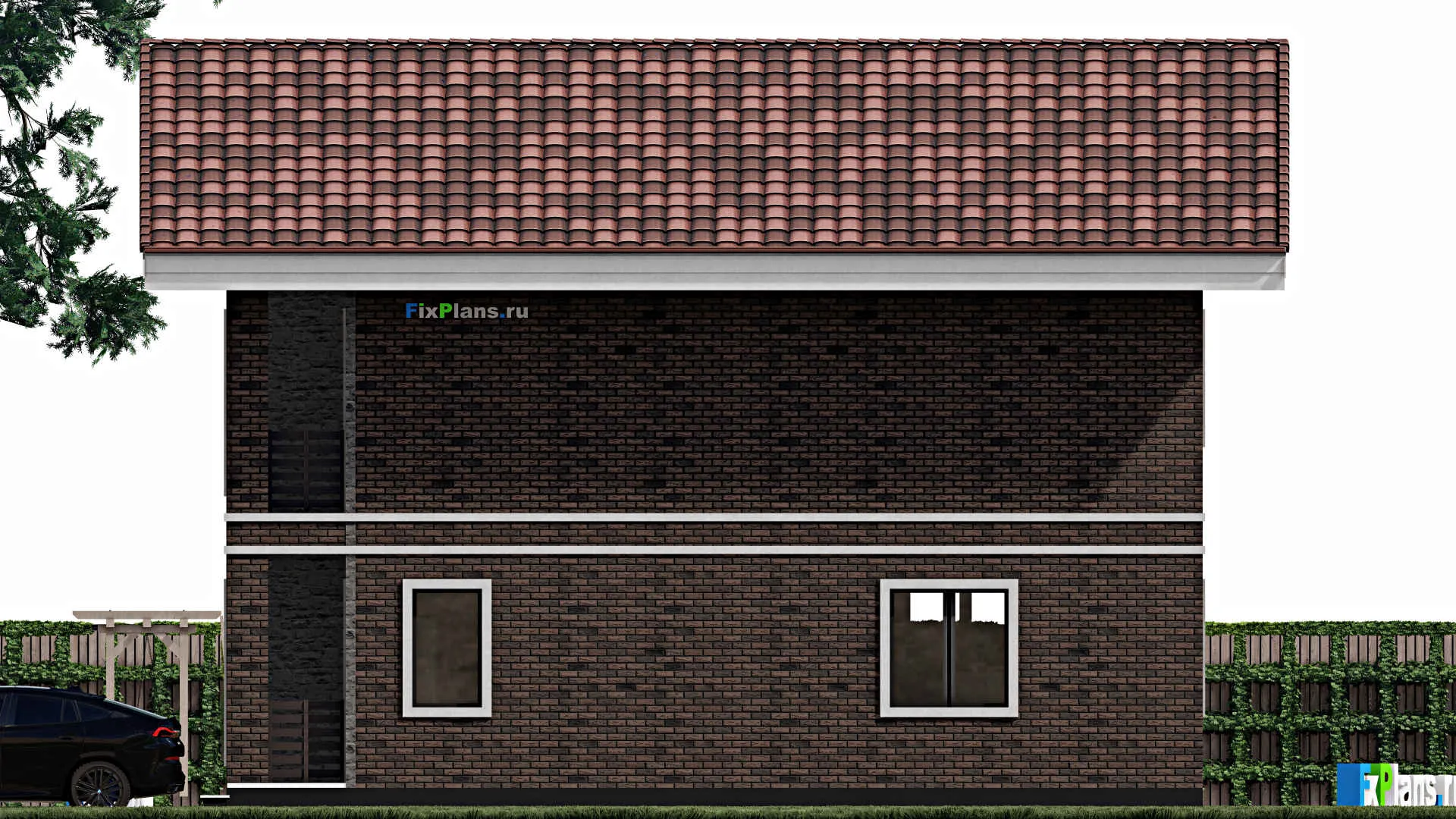 F-0854 - Проект двухэтажного дома 9 на 12, площадью 160 м² с балконом и 3 спальнями