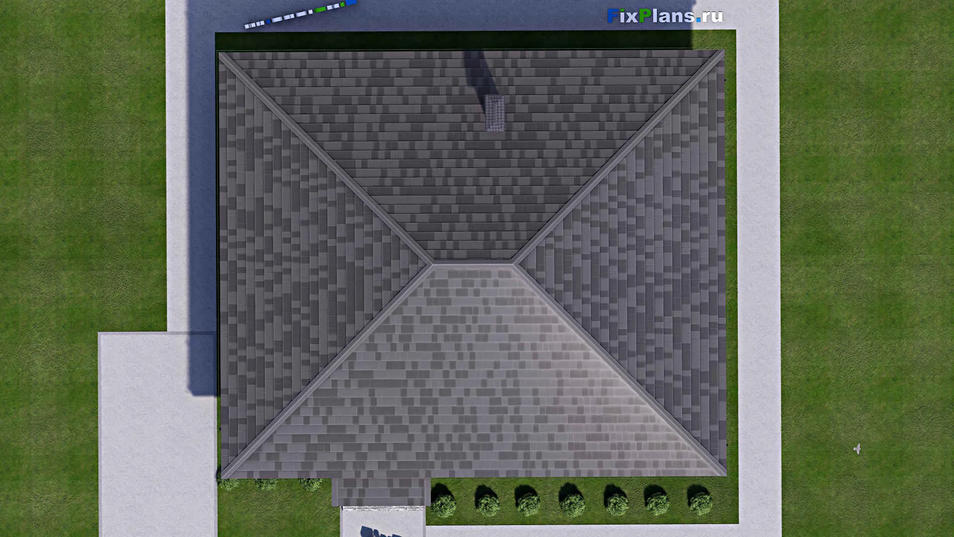 F-14669 - Проект одноэтажного дома 15 на 16, площадью 310 м² с террасой, цокольным этажом и 4 спальнями