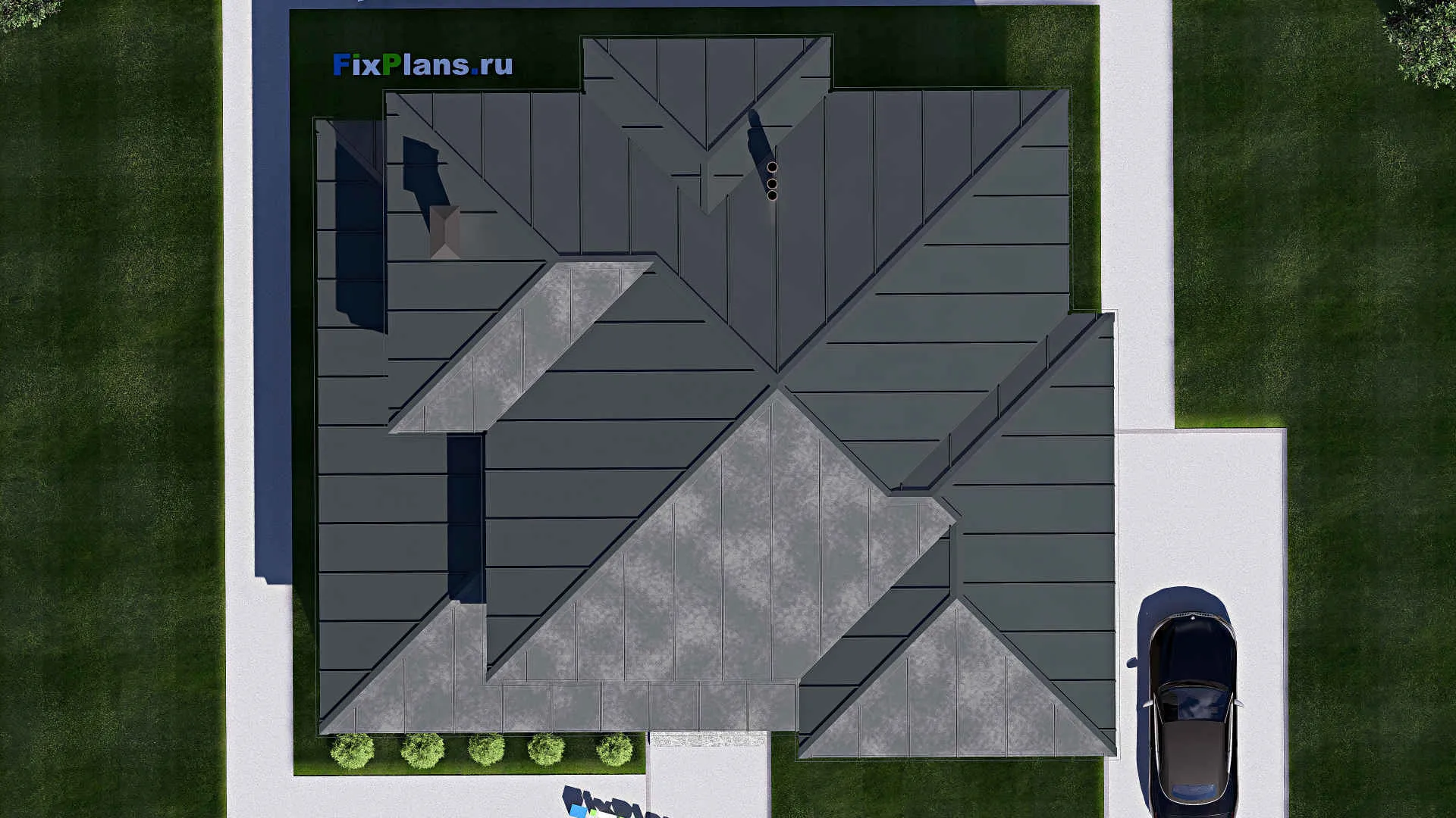 F-20726 - Проект двухэтажного дома 15 на 17, площадью 280 м² с террасой, балконом и 4 спальнями