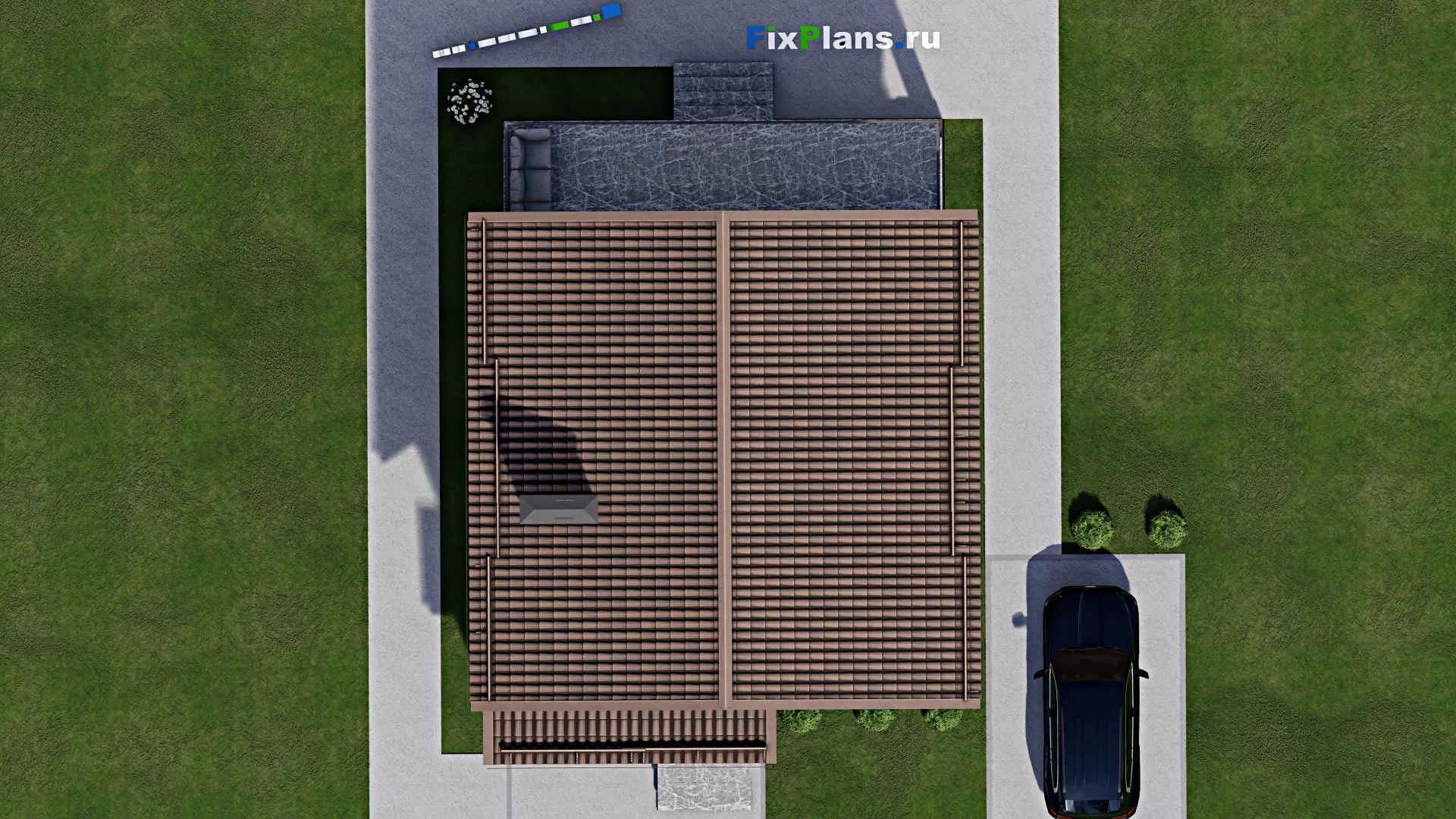 F-7667 - Проект дома с мансардой 10 на 14, площадью 180 м² с террасой, балконом и 4 спальнями