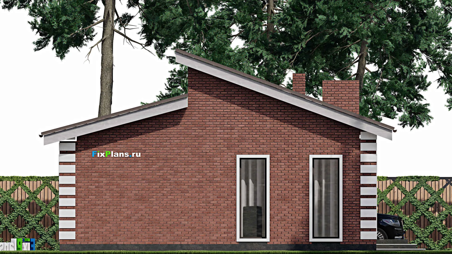 F-1115 - Проект одноэтажного дома 10 на 12, площадью 100 м² с 3 спальнями