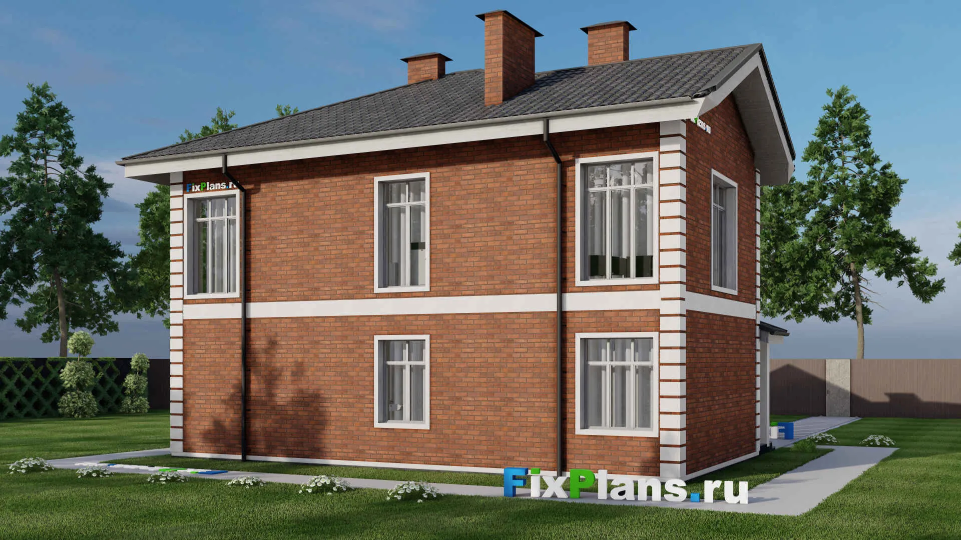 F-8270 - Проект двухэтажного дома 12 на 13, площадью 170 м² с 3 спальнями