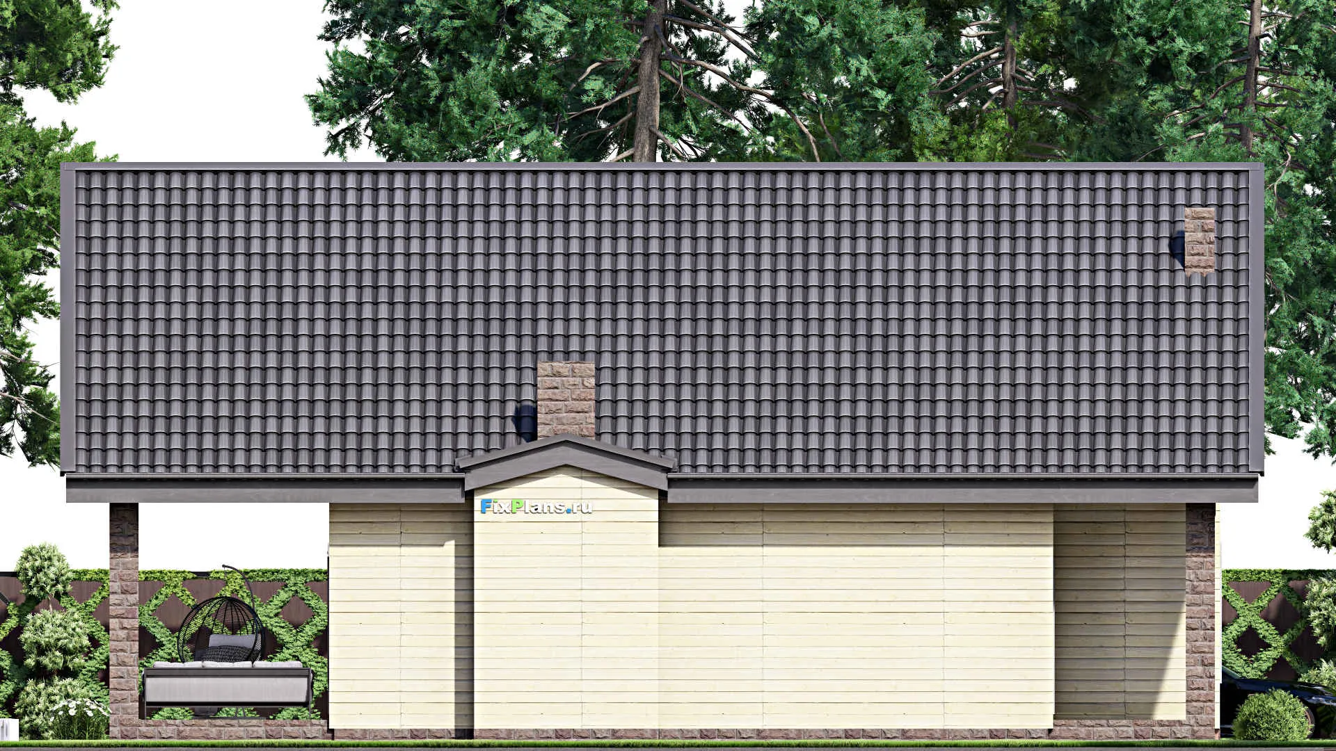 F-16793 - Проект дома с мансардой 10 на 16, площадью 170 м² с террасой и 2 спальнями