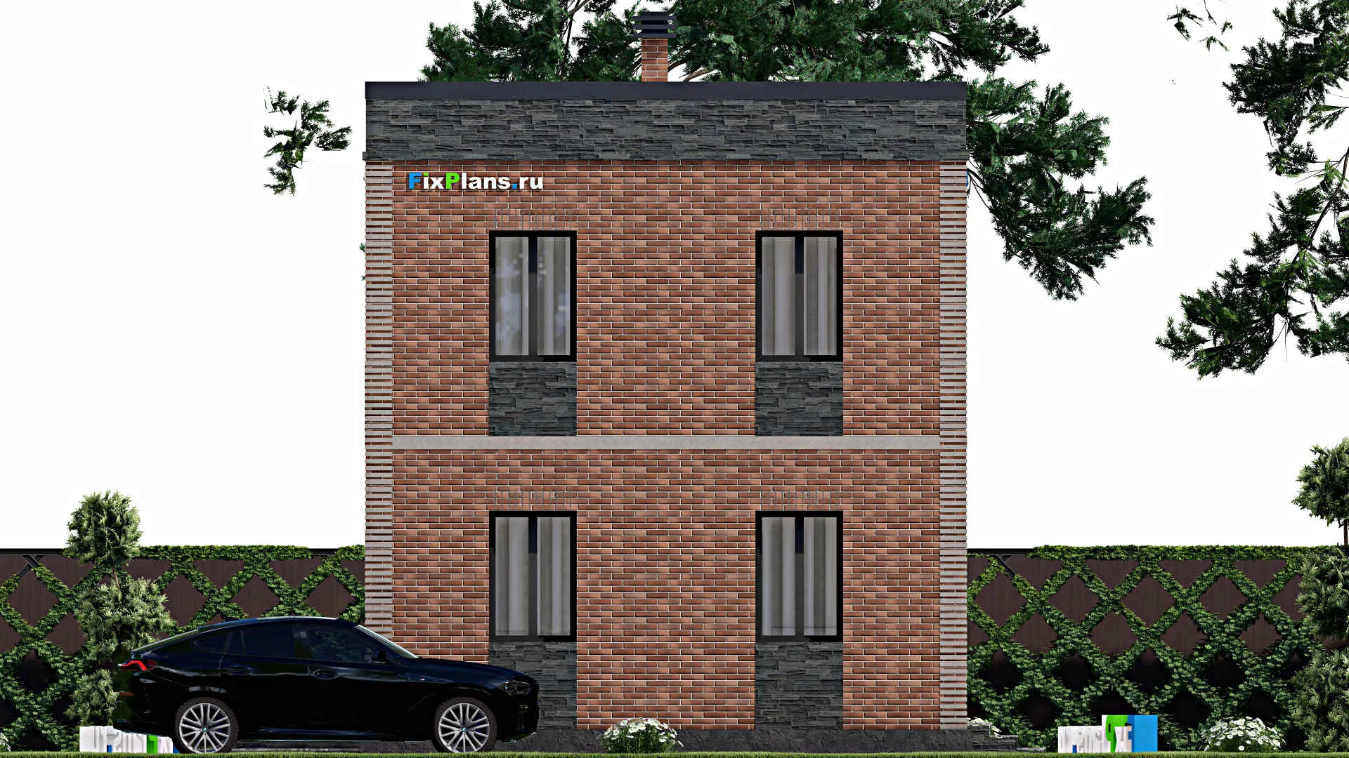 F-11483 - Проект двухэтажного дома 9 на 9, площадью 100 м² с 3 спальнями